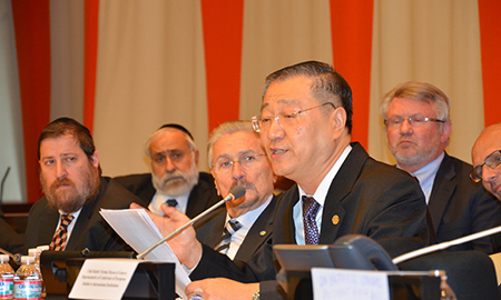 Master Lu speaking at the UN Global Culture of Peace Summit 2014